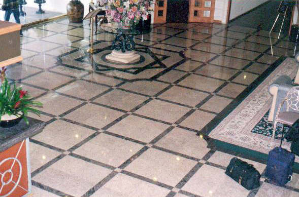 Anti-slip service applied in Grand Hotel lobby